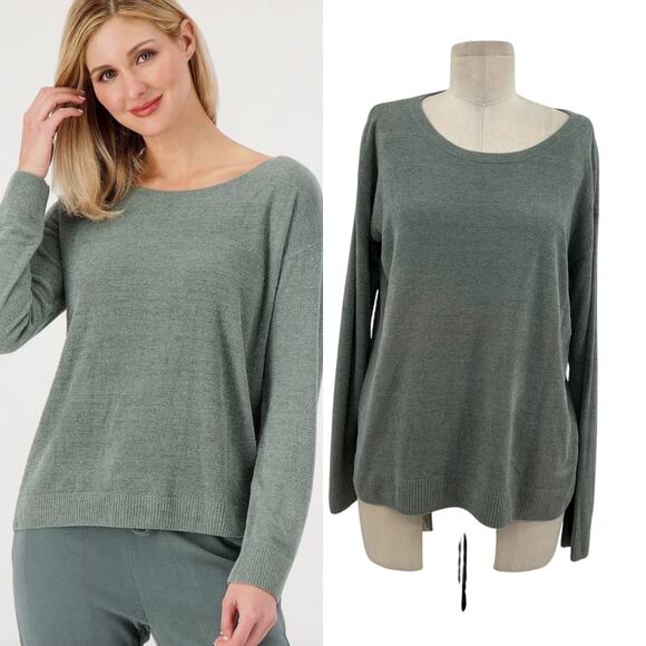 Barefoot Dreams CozyChic Ultra Lite Top Sweater‎ Pullover Green Size Small - Picture 1 of 10